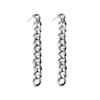 Women Minimalist Gold Silver Hollow Chain Long Dangle Earrings Fashionable Personality Jewelry