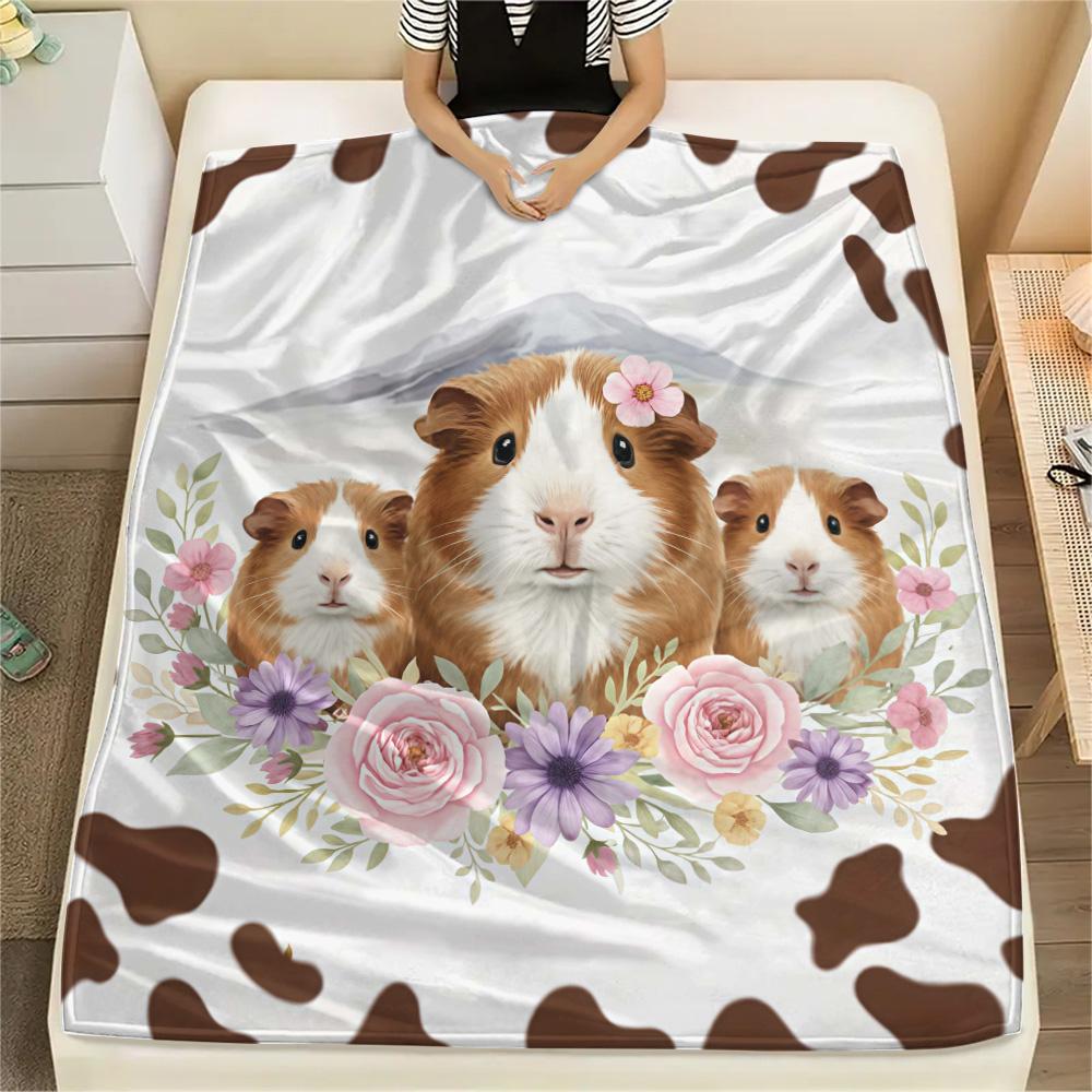 1PC Animals and textures Print FlAannel Blanket, High quality Comfortable for All Seasons, Home Decor, Warmth and Comfort