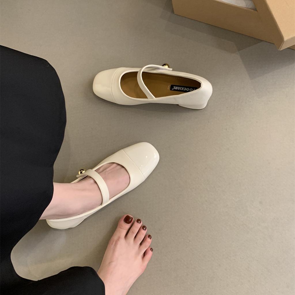 French evening wind light mouth single shoes women's middle heel 2025 autumn Korean version retro gentle temperament fairy thick heel Mary Jane