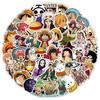 50 One Piece Stickers - Cartoon Anime Luffy & Zoro Decorations for Phone Cases & Water Bottles
