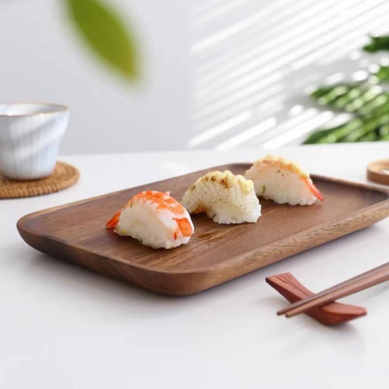 Acacia Wooden Tray Wooden Plate Style Sushi Pizza Steak Wooden Plate Cake Bread Afternoon Tea Fruit Plate