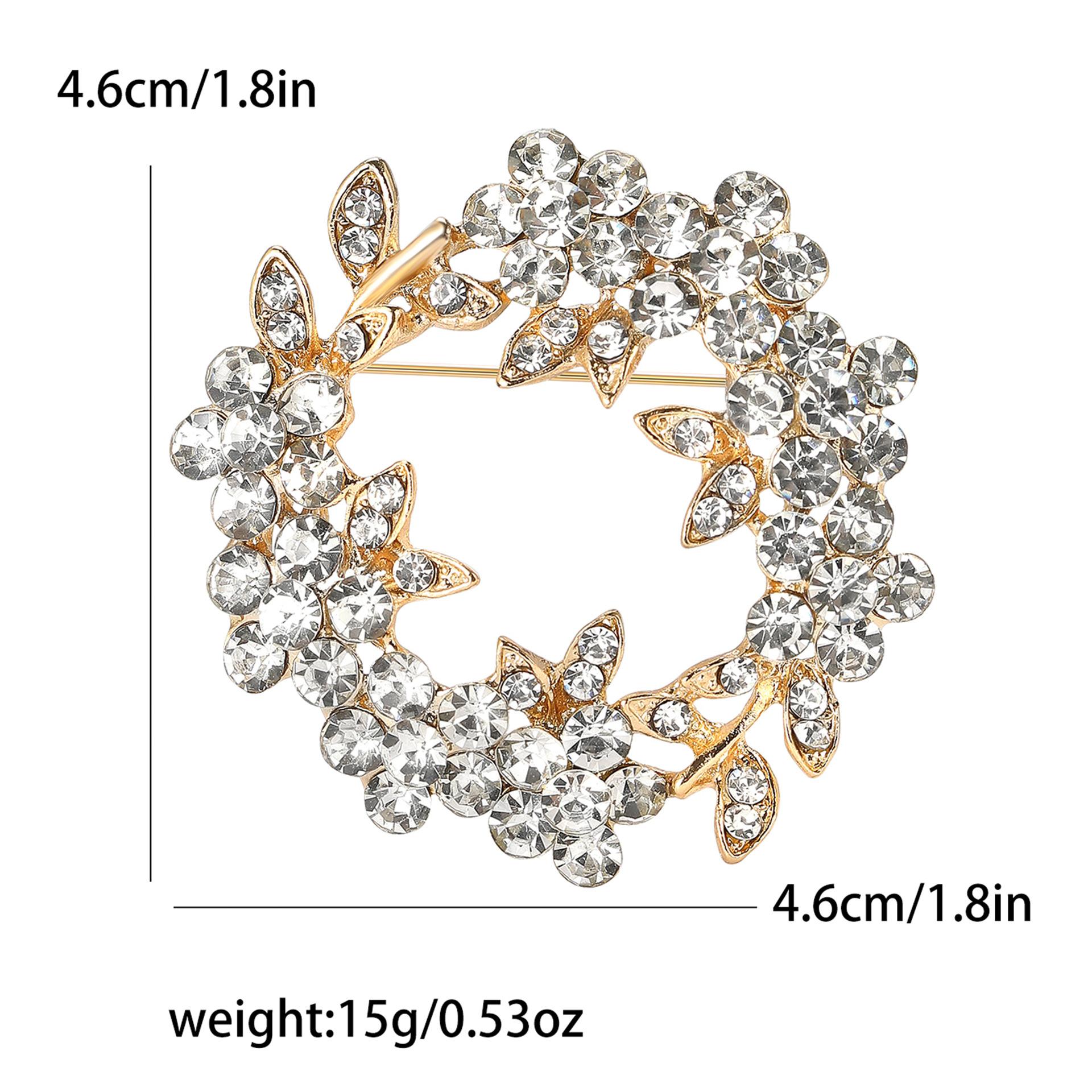 

Изысканная брошь в виде венка из высококачественного сплава со стразами, элегантный темпераментный женский костюм, кардиган, корсаж, ювелирное украшение, булавка