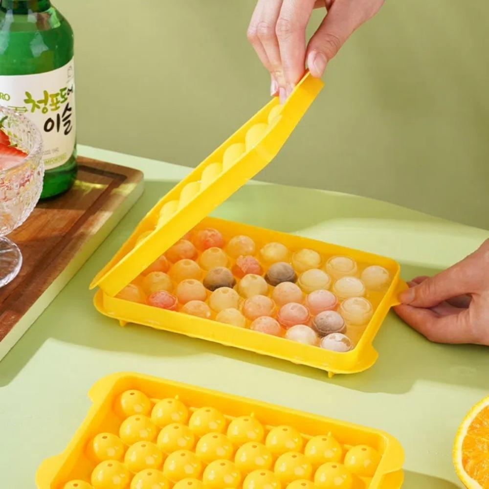Round Ice Cube Tray Silicone Whiskey Sphere Mold Creative Ice Grid Mold  Hockey Ball Maker