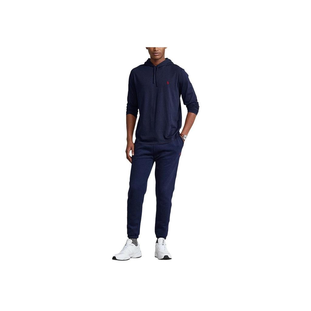 Polo Ralph Lauren Logo Haftowane Drukowane Bluza z Kapturem z Długim Rękawem Męska bluza Granatowo-Niebieska 710847203-028