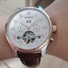 KINYUED Orologi da Uomo Tourbillon Moda Business Automatico Meccanico Uomo Casual Pelle Impermeabile Orologio Relogio Masculino