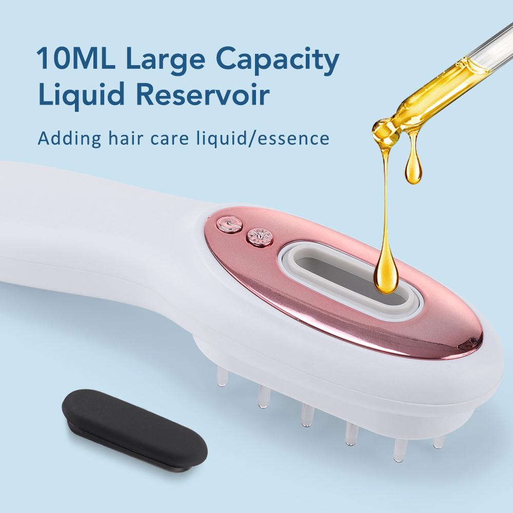 Electric Massage Comb Scalp Applicator Essence Oil Applicator Massage Comb Blue & Red Light Hair Comb Head Massage Device