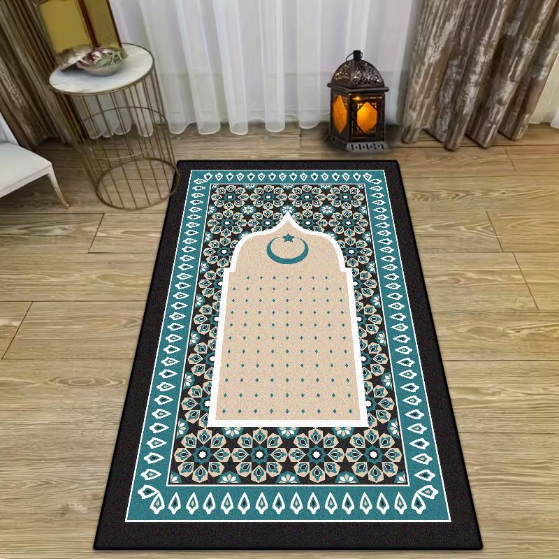 Islamic Ramadan Luxury Prayer Mat for Prayer Room Muslim Festival Soft Indoor Mats Children's Easy Clean Non-slip Rug gift
