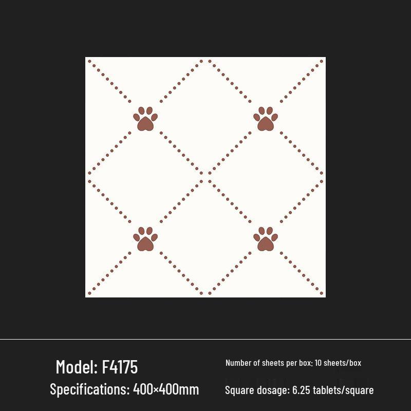 400x400 Zelená francouzská retro dlaždice s malým květinovým vzorem pro kuchyň, koupelnu, balkon a podlahu