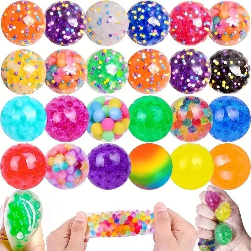 

Colorful Stress Balls Party Favors Squishy Toys Stress Balls for Kids Adults Birthday Gifts Party Supplies 5pcs