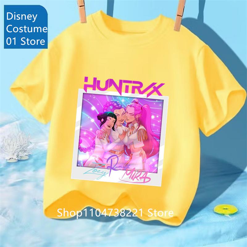 Toddler Girl Clothes Kpop Demon Hunters Cartoon Tee Shirt Funny Gift for Fans Harajuku Cool Kids T-shirts Summer Tops