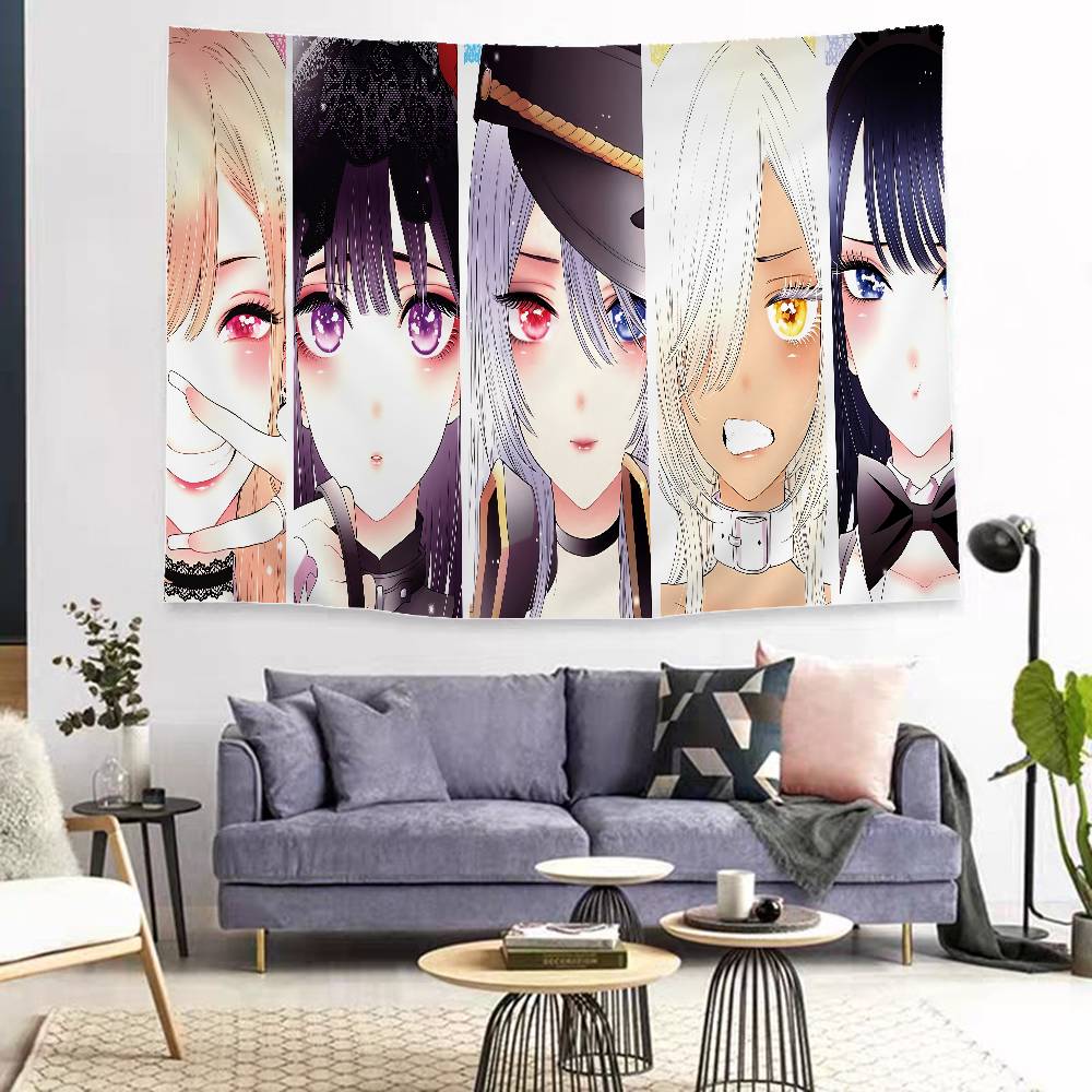 Anime My DressUp Darling Anime Tapestry Hippie Flower Wall Carpets Dorm Decor Wall Hanging Home Decor