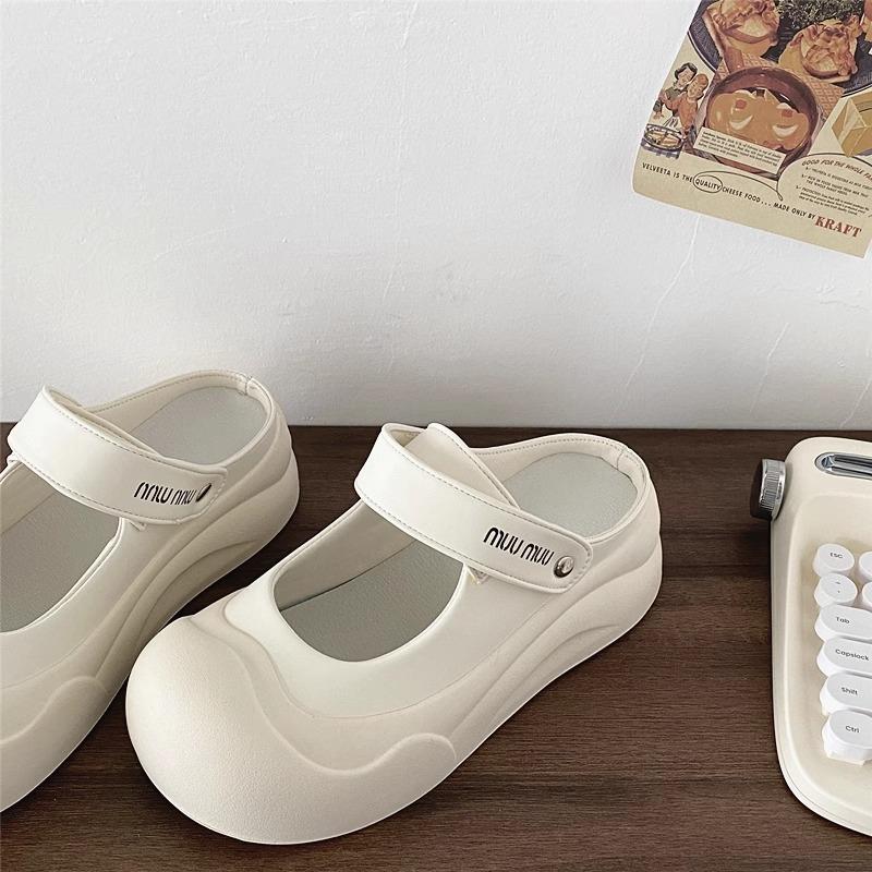 Thick-soled Two Wear Mary Jane Bag Head Half Slippers Women's Sports Sandals