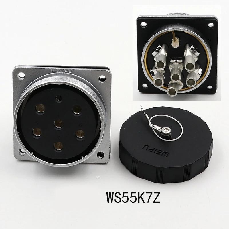 WS55 TQ+Z Waterproof IP65 Automotive Connector M55 Soldering Multi Core 4 7 40 53 61 Pin Power Adapter Male Plug Female Socket