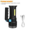 Handheld Flashlight 4 Modes Portable Rechargeable Ip44 Waterproof Super Bright Led Searchlight Spotlight