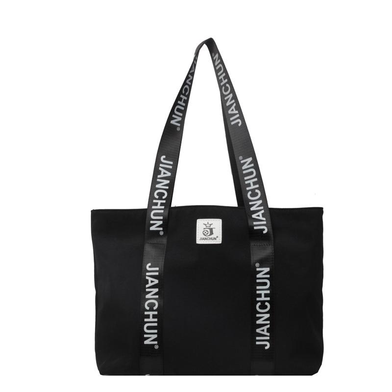 

Tote bag female college student class bag new large-capacity nylon simple portable shoulder bag чёрный