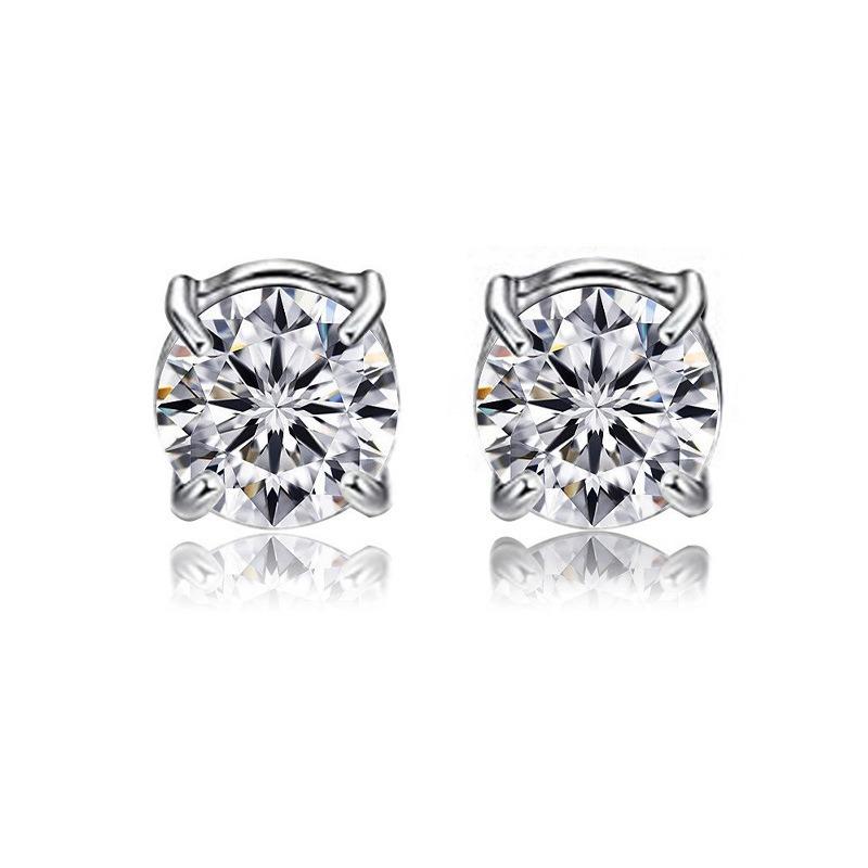 6-8MM Manyetik Küpeler Erkek Kadın Parlak Yuvarlak Zirkon Saplama Küpeler Deliksiz Hipoalerjenik Paslanmaz Çelik 1 Çift