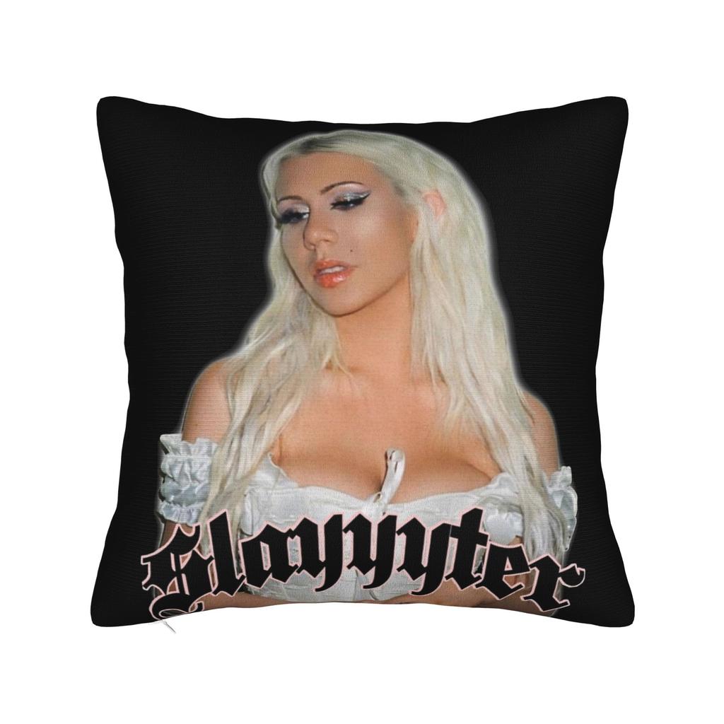 Songwriter Slayyyter Singer Pillowcase Polyester Cushion Cover Decor Throw Pillow Case Cover Bedroom Zippered 45X45cm