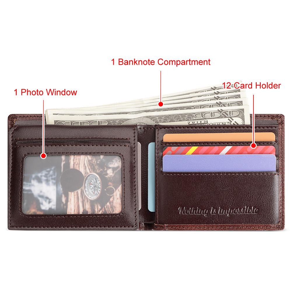 HUMERPAUL Men Wallet Leather Wallet Slim Card Case