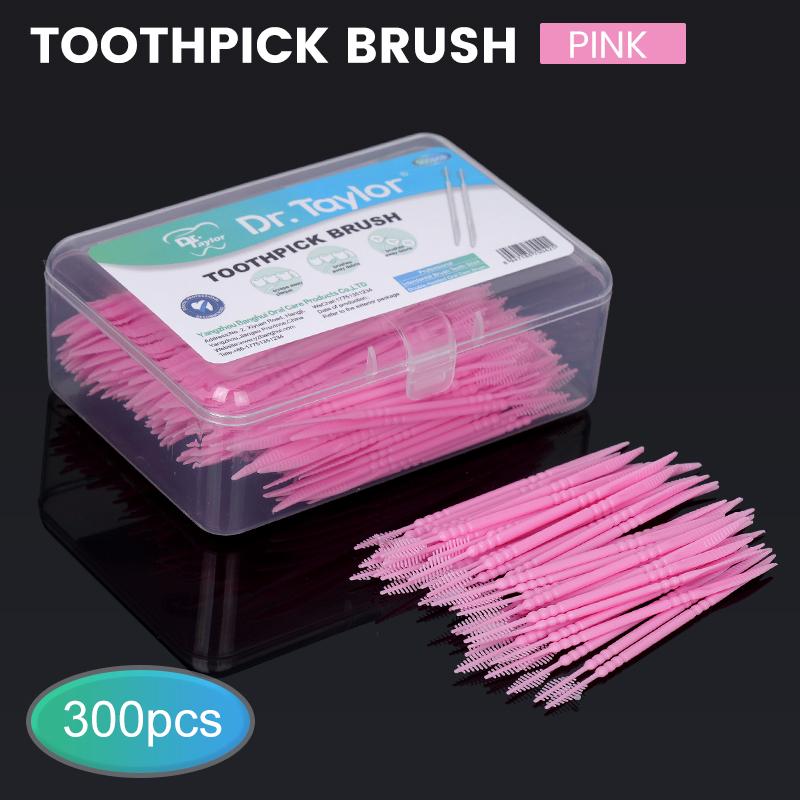 300Pcs Interdental Brush Double Head Teeth Cleaning Toothpick Oral Care Disposable Floss Household Dental Tools