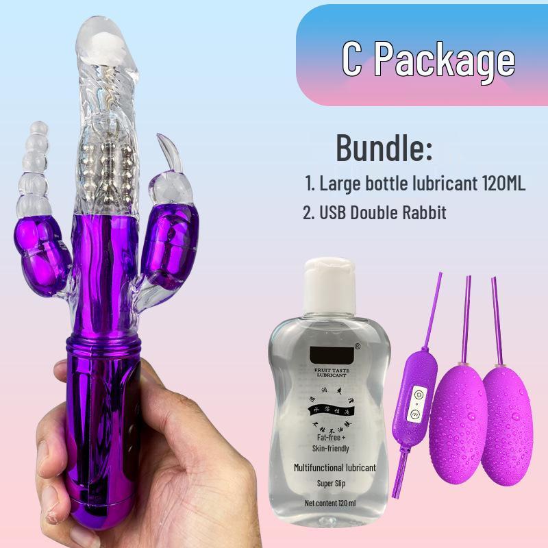 Deba Tri-Head Rotating Vibration Wand - Female Insertable Masturbation Toy