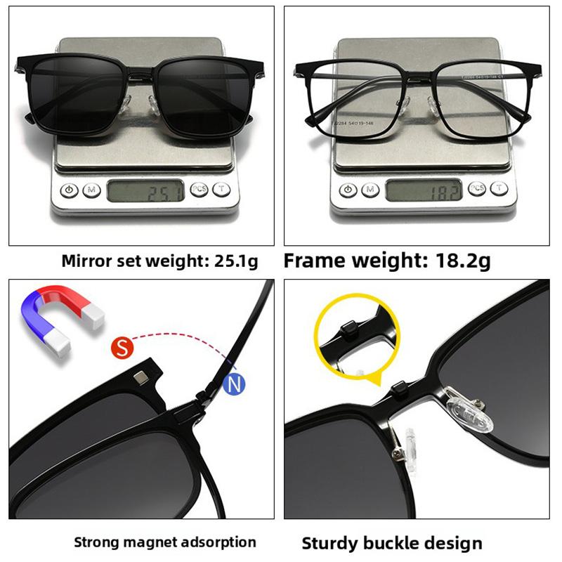 Magnetic Sleeve Glasses High Appearance Versatile Myopia Frame Clip On Driving Sunglasses Two In One