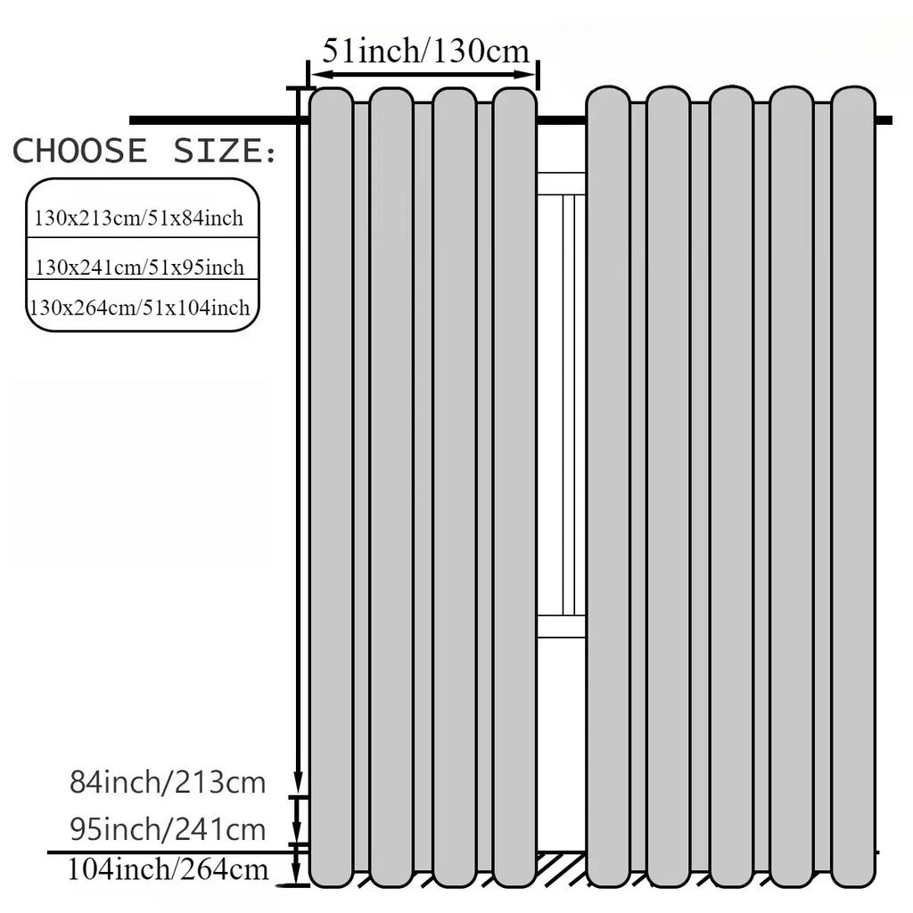 1PC Waterproof Outdoor Curtains Lightweight Semi-Transparent Partition Curtain Perfect for Living Room Porch and Pergola Decor