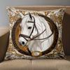 1 Pieces Elegant White Horse Pattern Decorative Throw Pillow Polyester pillowcase, sofa decorative cushion cov Headboard Pillow