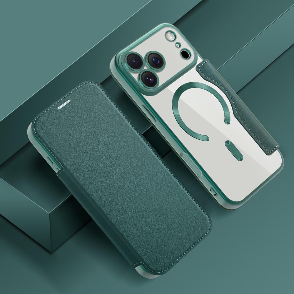 Flip Leather Case for IPhone 17 Promax Air 16 Pro Max 15 Plus 14 13 12 Wireless Charging Card Slots Pocket Phone Cover