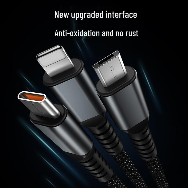 100W Fast Charging Multi-Device Transparent Cable for Apple, Android, Huawei