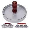 Hamburger Press Patty Maker Non-Stick Burger Patty Press with Wood Handle Aluminum for Meat Grill Beef Cheese Veggie Burger