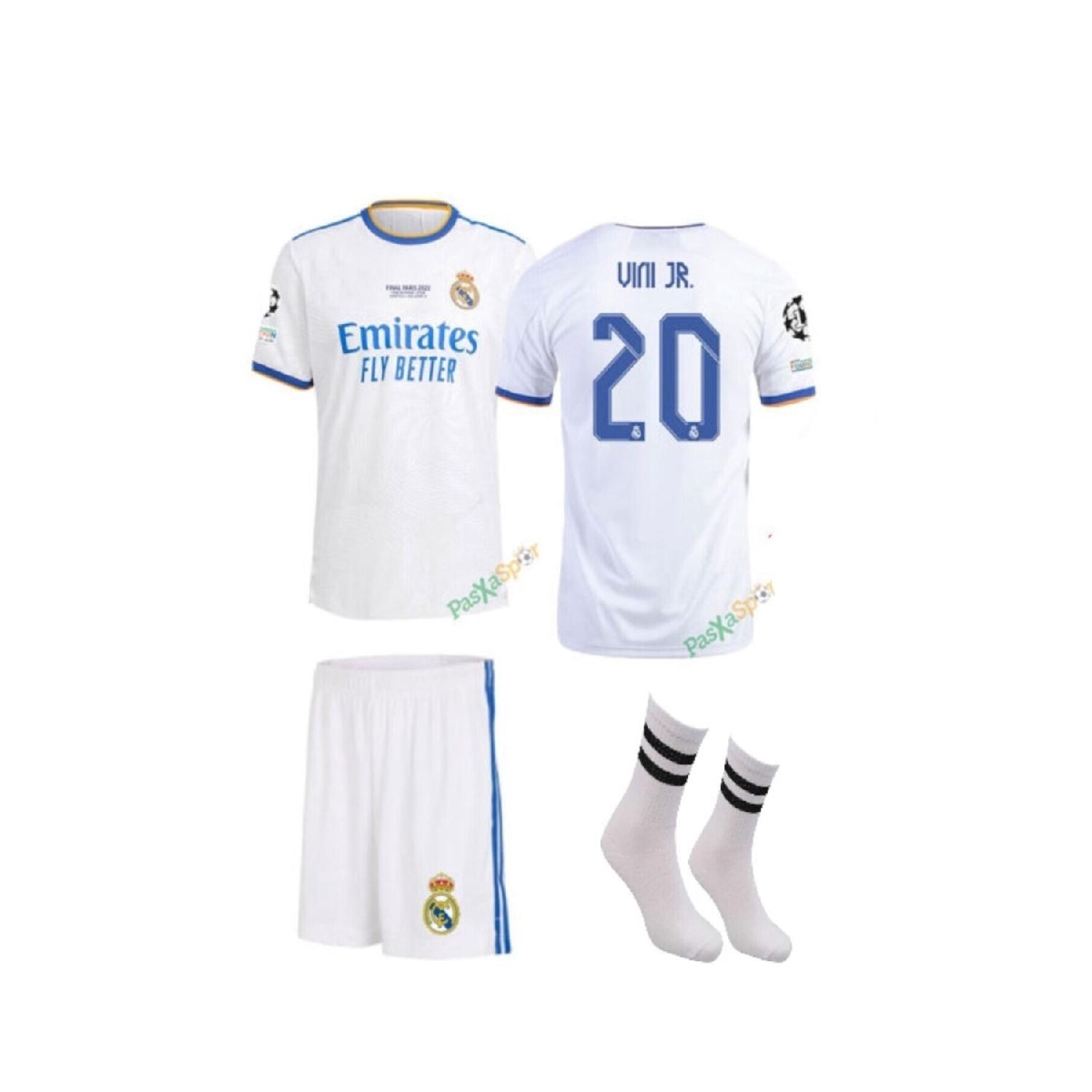 

Комплект из 3 белых детских футболок Real Madrid Vini Jr, сезон 22/23
