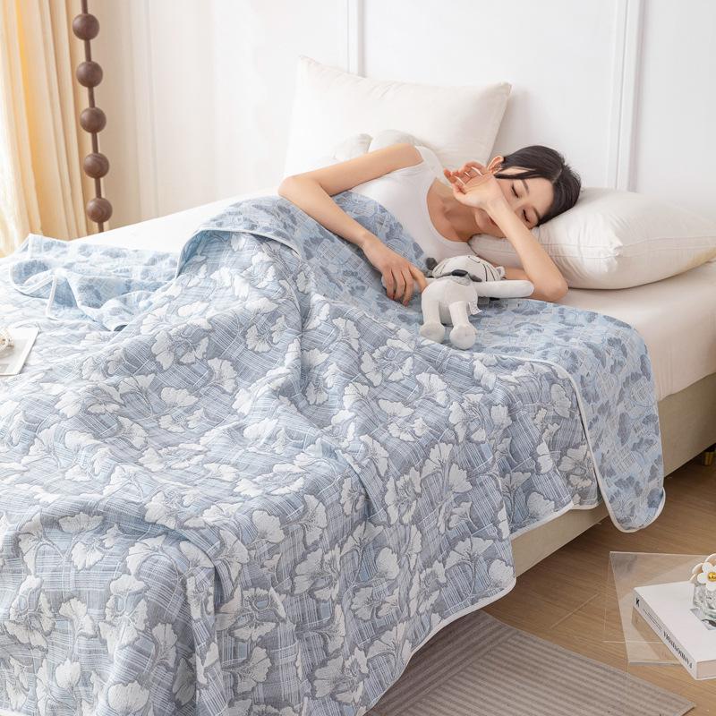 Class A Cotton Six-layer Gauze Throw Blanket Machine Washable Towel Quilt Summer Air Conditioning Cool Quilt Soft Breathable Sofa Cover Blanket Home