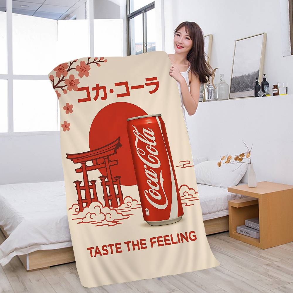 C-COCA Logo C-COLAS Anime Strand Schwimmtuch Weiches Saugfähiges Waschlappen Kindergeschenke Für Kinder Reisen Camping Fitnessstudio