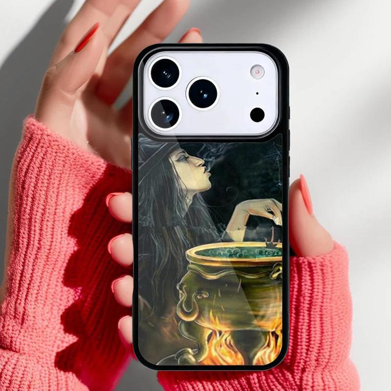 Halloween Moon Witch Horror Phone Case for iPhone 17 16 15 14 13 Pro Max Back Cover for 12 11 Pro Coque
