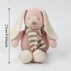 Soft Cotton Knitted Rabbit Doll Handmade Soothing Plush Toy Plush Rabbit Doll  Newborn