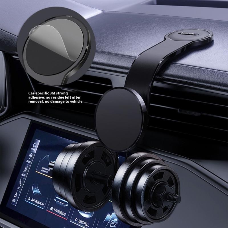 Adjustable Car Phone Holder Rack Stand Strong 1.8KG Suction Magnetic Base Heatproof Adhesive For Multiple Angle Viewing
