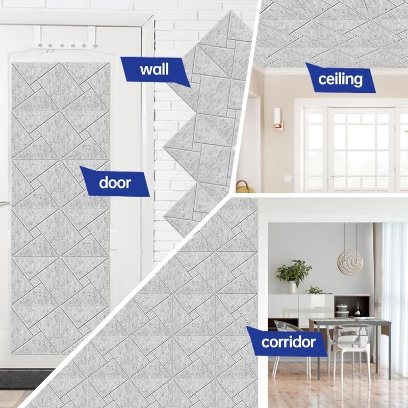 12 Pieces Acoustics Foam Wall Tiles Soundproof Foam Panel Square Wall Panels Perfect for Quiet Study Spaces and Library