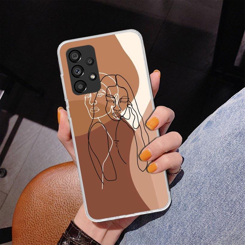 Abstract Line Women Face Phnoe Case for Samsung Galaxy A17 A37 A57 A16 A26 A36 A56 A15 A14 A13 A55 A54 A53 A35 A34 A33 A25 A24 A
