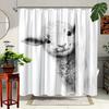 Adorable Lamb Shower Curtain - Cute Fluffy Sheep Peeking, Monochrome Style, Washable Polyester, Bathroom Or Garden Decor