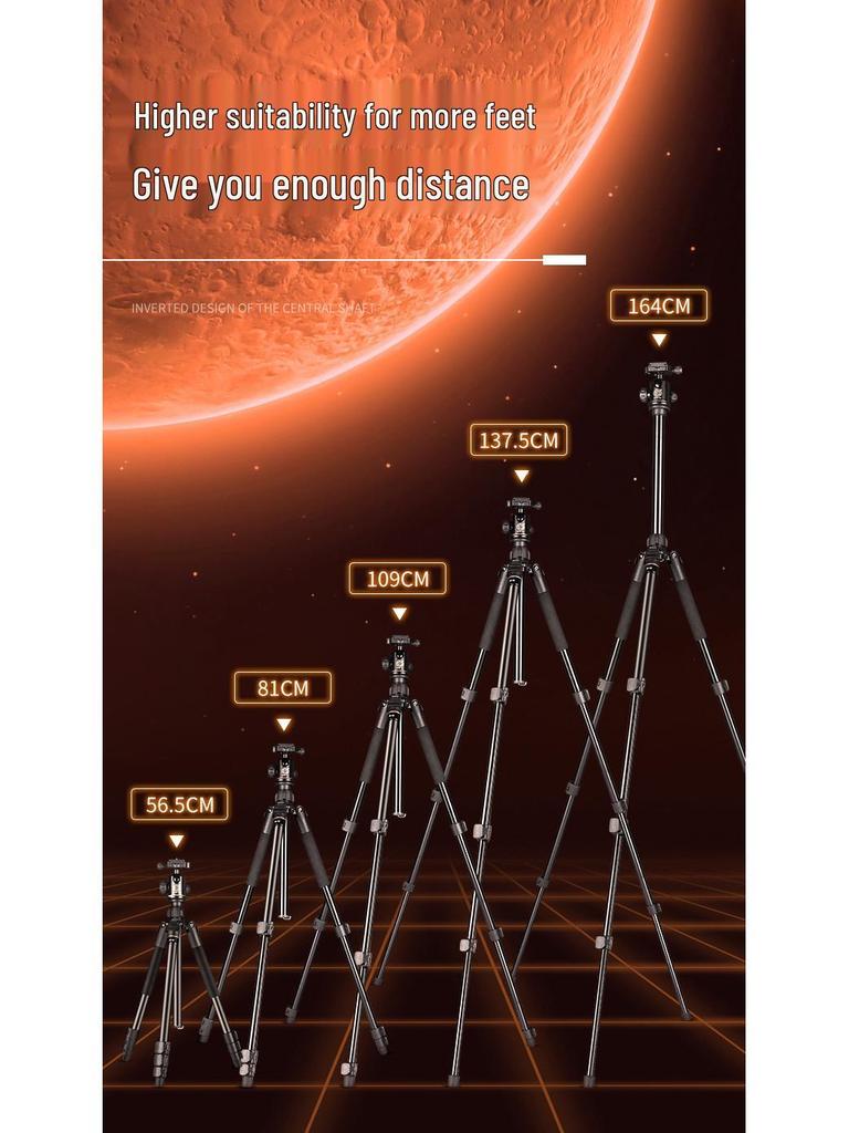 Lightweight Aluminum Alloy Camera Tripod for Mobile Phone & DSLR - Portable Travel Bracket with Tripod Head Q518