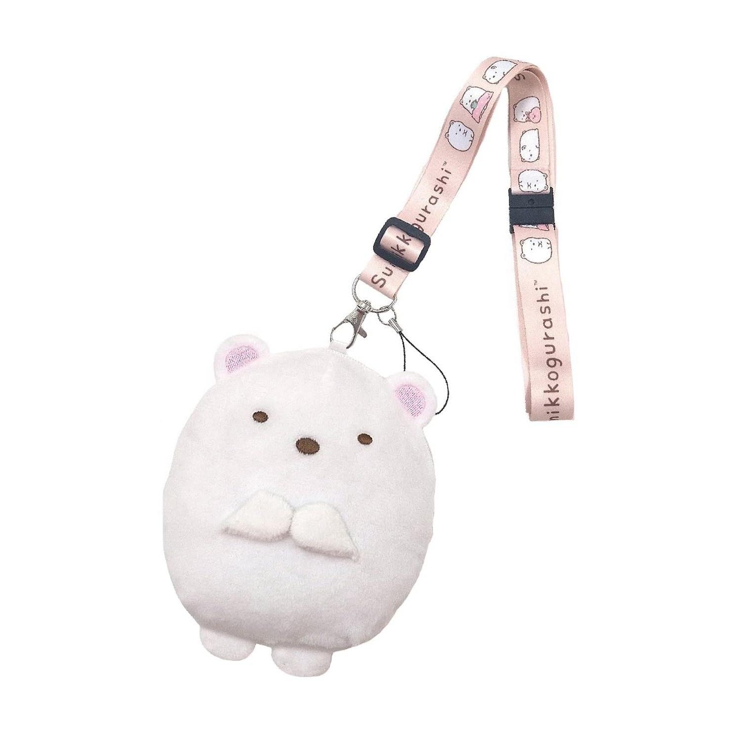 Sumikko Gurashi Shirokuma Neck Strap Plush Coin Case White SG 1481 WH