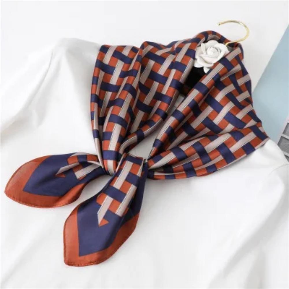 2025 Summer Luxury Brand Silk Scarf Square Women Shawls And Wraps Fashion Office Small Hair Neck Hijabs Foulard Scarves 70*70cm