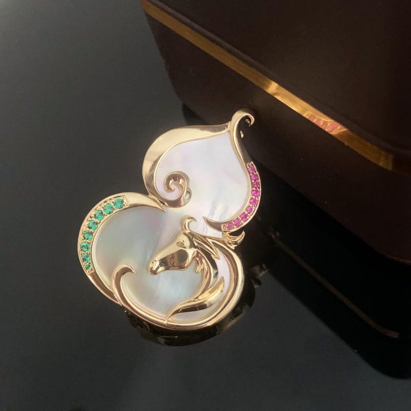 

Новые Ретро Броши-Булавки в Китайском Стиле с Полым Глиняным Горшком и Головой Лошади для Женщин Роскошный Дизайн Бутоньер Изысканные Ювелирные Аксессуары onesize