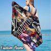Custom Name Zeppe-lin Music Beach Towel - Soft, Ultra-Absorbent Microfiber, Lightweight, Perfect for Beach, Parties, Travel, Camping