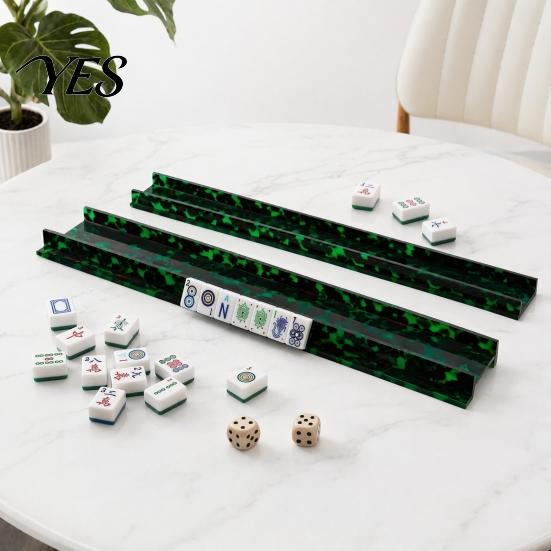 Magnetic Tile Pusher Rack 1/4Pcs American Mahjong with Pusher, Non-slip Acrylic Mah Jongg Holder & Bar, Accessories for Home Party Play