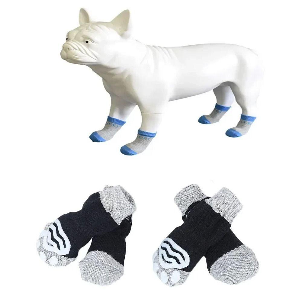 

Cotton Pet Socks Anti Slip Pet Dog Accessories Durable Dog Socks S чорний