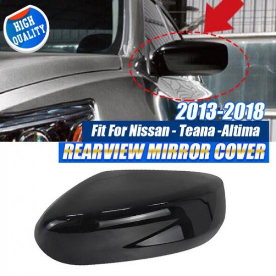 Driver Left Side Rearview Mirror Cover Cap for 2013-18 NISSAN ALTIMA Gloss Black