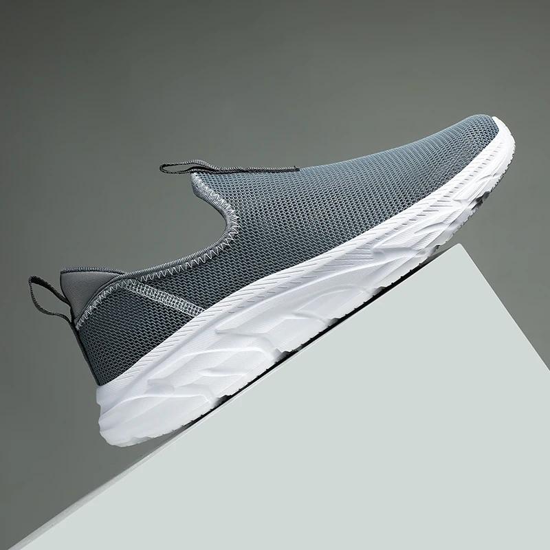 MAEDEF Summer Men Casual Shoes Hollow Mesh Sneakers Men Trendy Lightweight Gym Shoes Slip on Breathable Mens Trainers Loafer Men