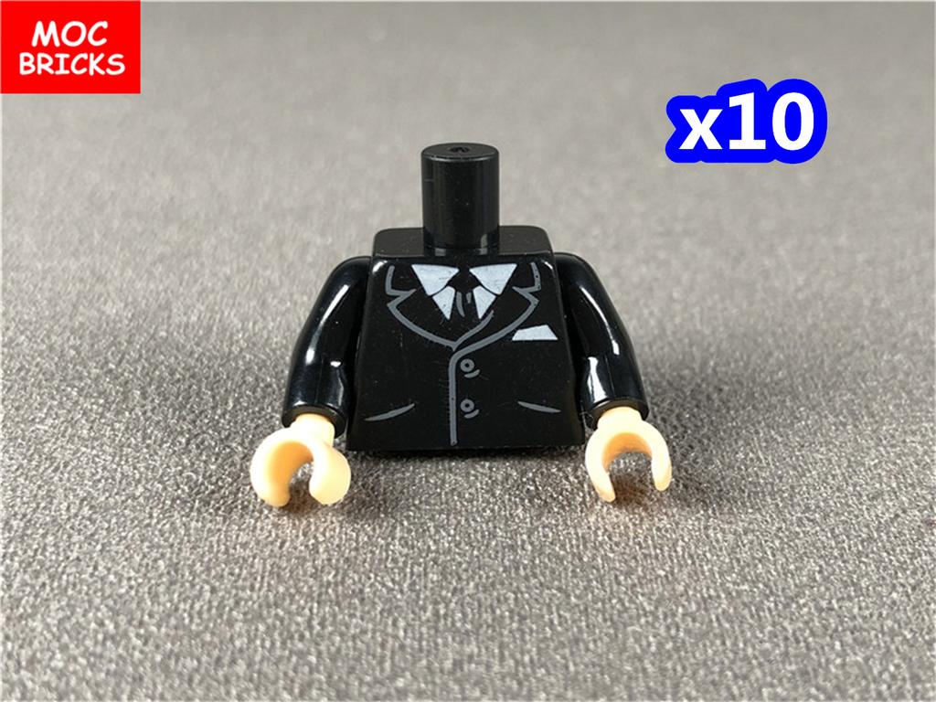 10pcs MOC Bricks Suit Chef doctor Body Part Torso Building Blocks Accessories Assembles Particles Toys Gifts