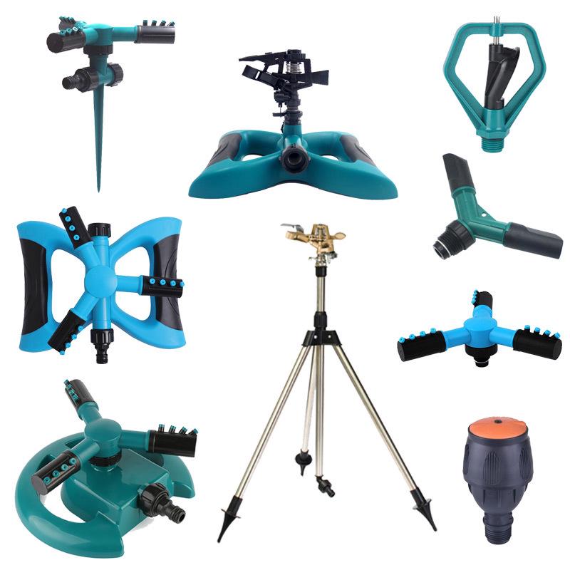 Horticultural Tripod Sprinkler: Large Round Rotating Nozzle for 360° Irrigation and Concrete Curing.